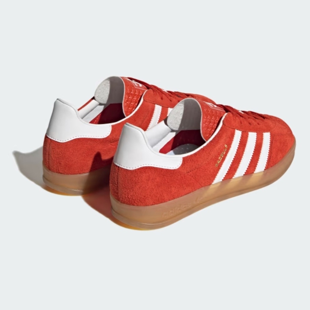 Adidas Gazelle Suede Sneakers in Orange & White